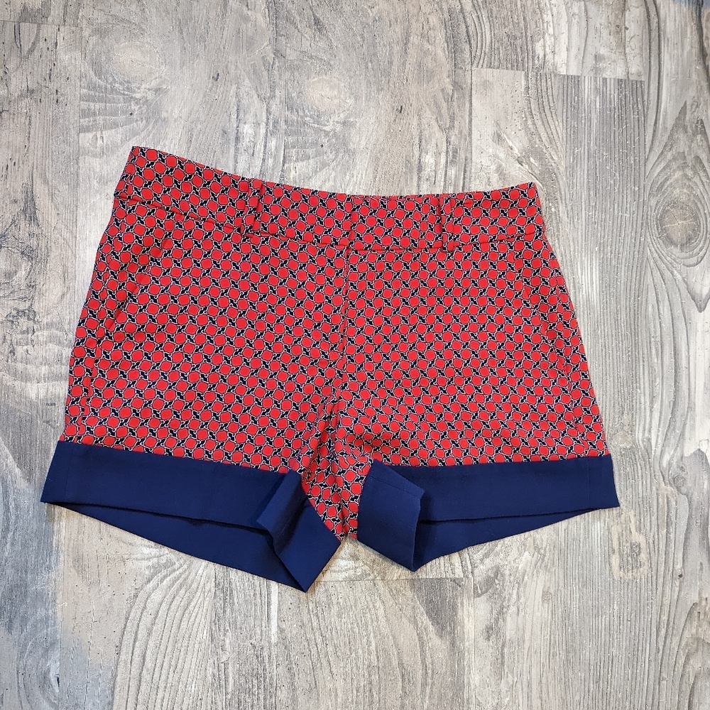Ann Taylor Nautical Chain‎ Link women's shorts size 4 Blue red